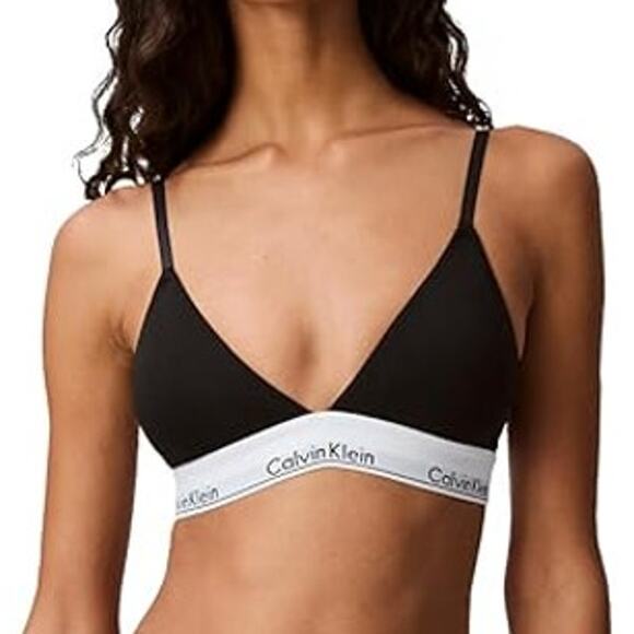 NWT New Calvin Klein Womens XL Black Lightly Lined Triangle Bralette Bra - Picture 1 of 4